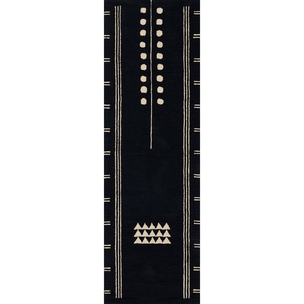 Momeni Simba Navy Geometric Wool Area Rug