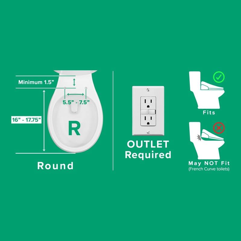 SmartBidet SB-2000 Electric Bidet Toilet Seat with Round Seating
