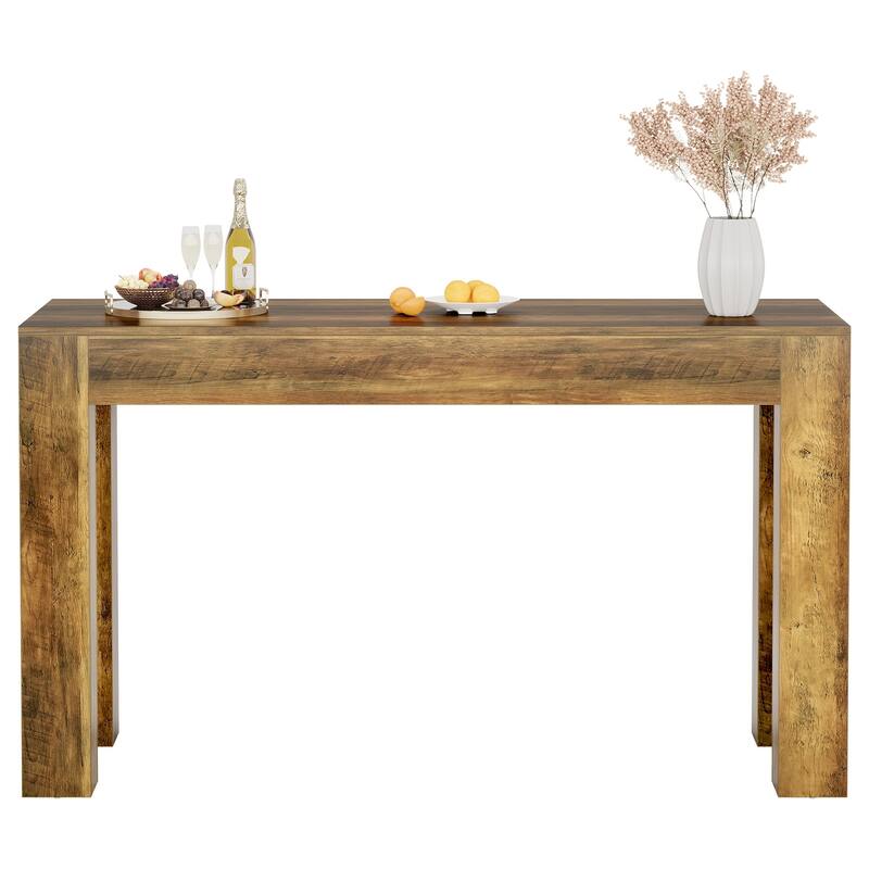 63" Rectangular Dining Table, Wooden Kitchen Table for Family Meals, Apartment & Small Spaces