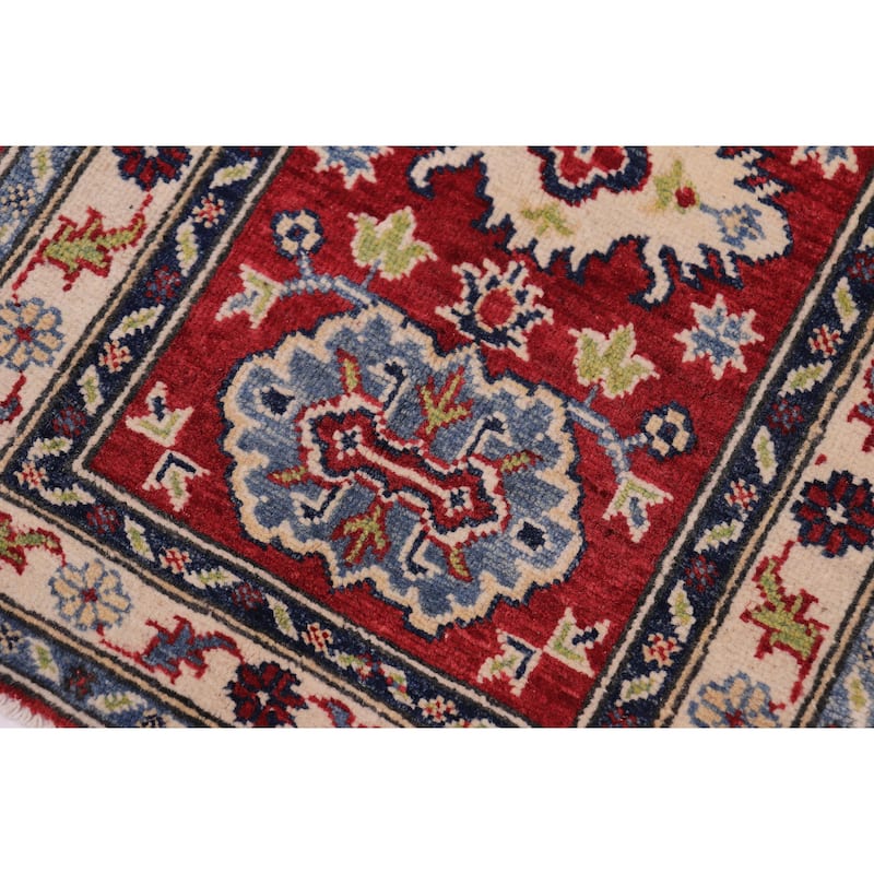 Bohemian Kazak Brittany Red/Beige Wool Rug - 2'0'' x 3'0''
