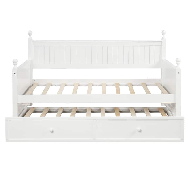Wooden Frame Daybed with Trundle