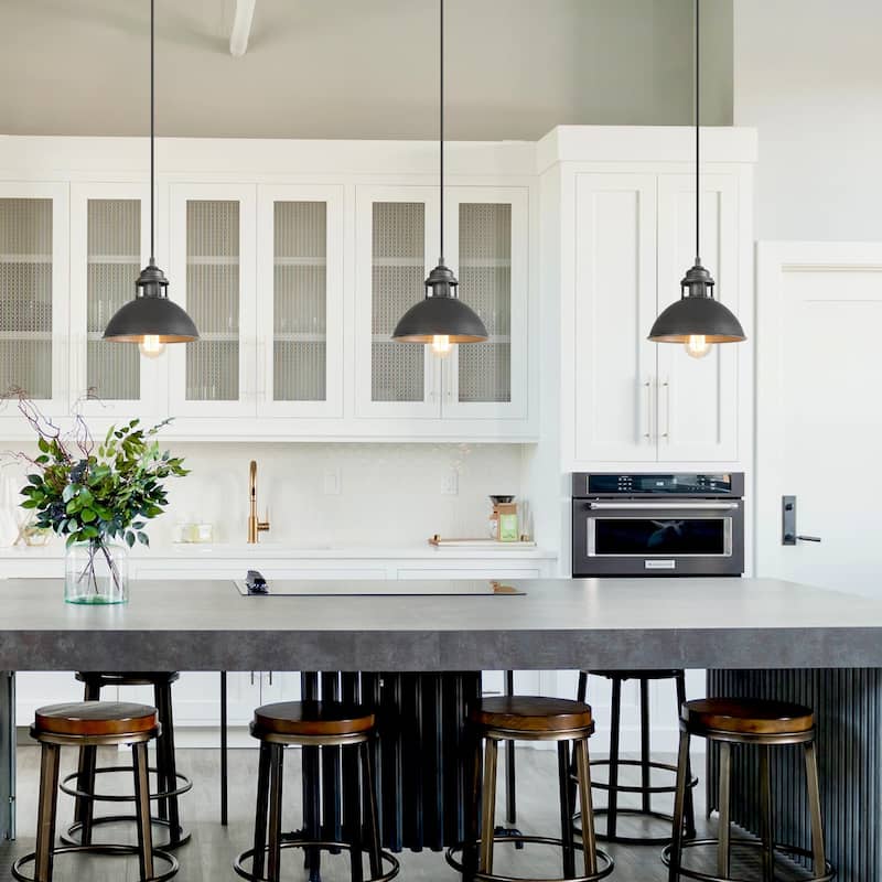 Modern Industrial 1-Light Dome Pendant Metal Kitchen Island Lights for Dining Room