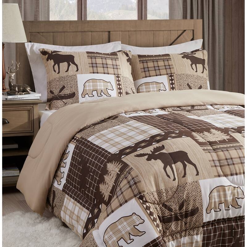 DESIGN STUDIO Canyon Trail Brown Microfiber Comforter Set