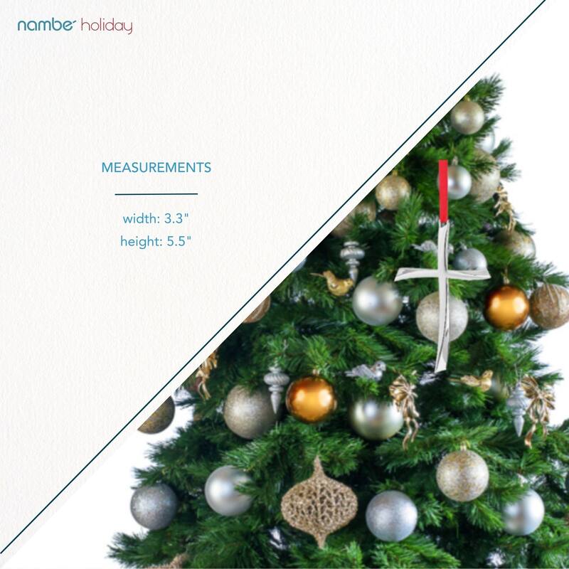 Nambe Nouveau Cross Ornament - 3.3” x 5.5”