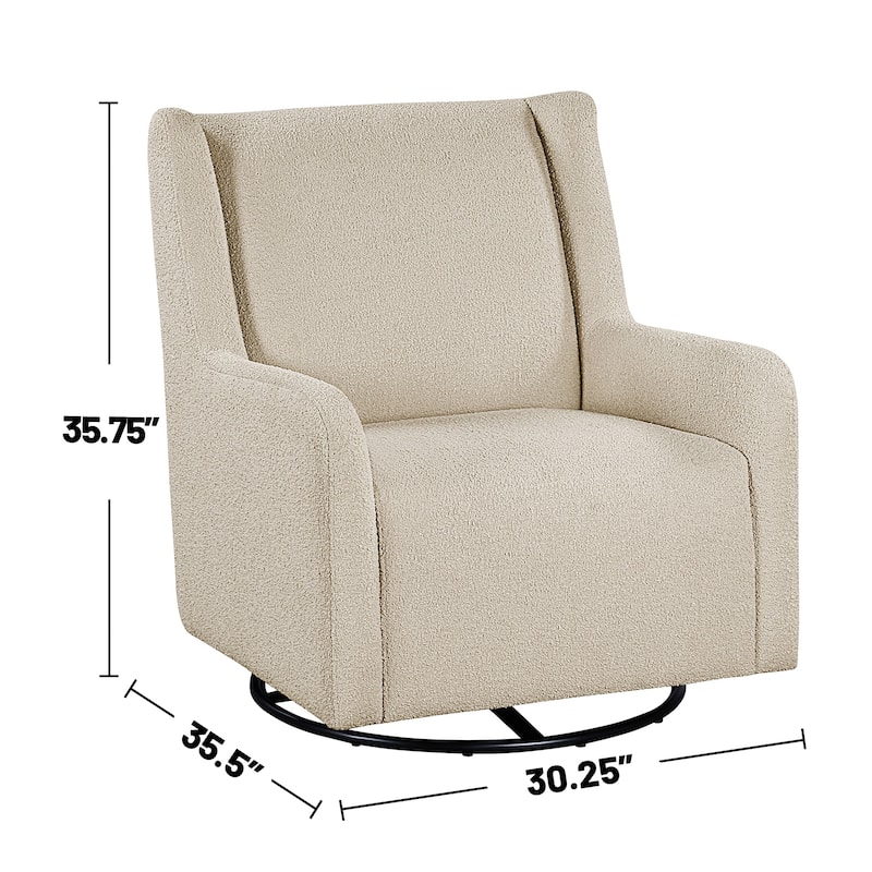Boucle Upholstered Swivel Glider Chair