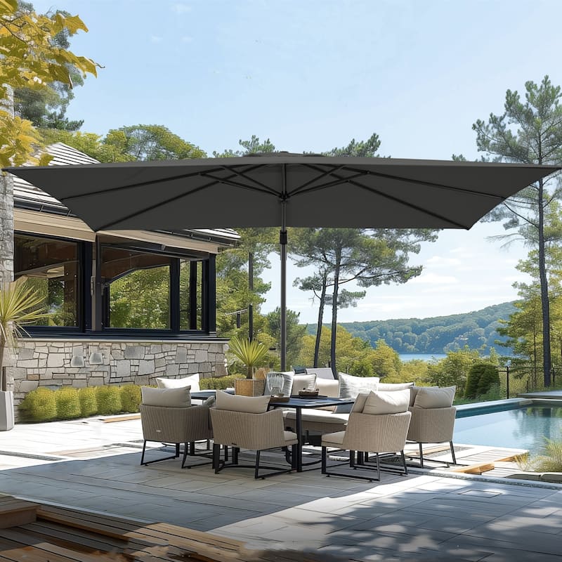 MAISON ARTS 12 FT Cantilever Umbrella 360 Degree Rotation & 6-Tilt Adjustable