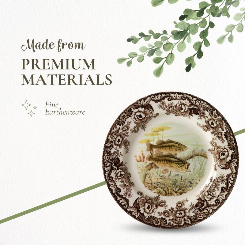 Spode Woodland Fish Motif Salad Plate