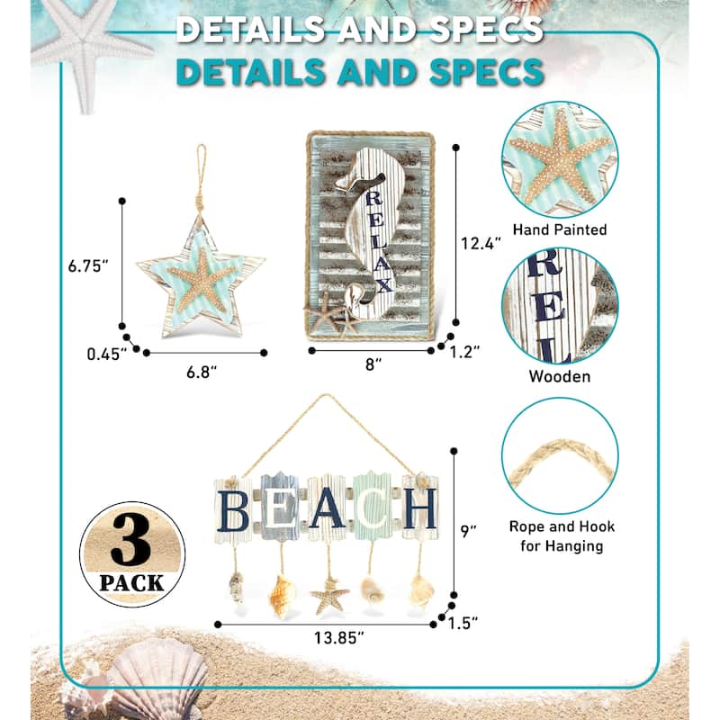 CoTa Global Aquarius Nautical Collection Wall Accent - 3 Pieces