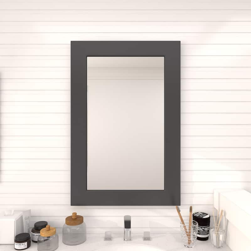 Black Wooden Room Wall Mirror