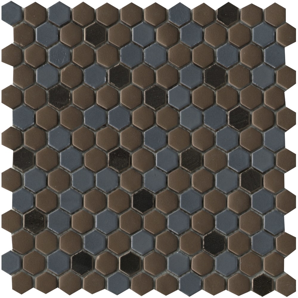 Emser Tile Confetti II - 12" x 12" Hexagon Geometric Mosaic Floor and