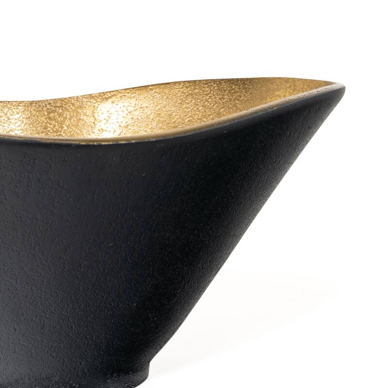 Lazaro Gold and Black Decorative Metal Bowl