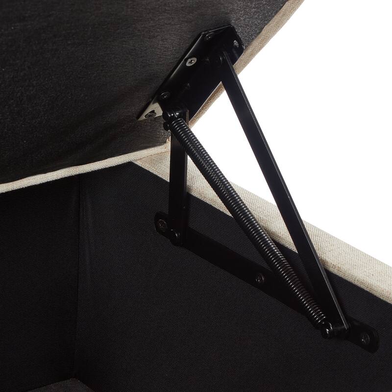 45'' Ottoman Bench with Storage, Modern End of Bed Benches with Wheels Faux Leather Upholstered Bench for Bedroom