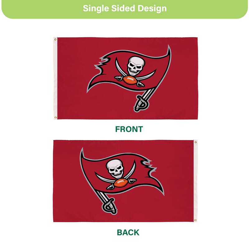 Tampa Bay Buccaneers Single Sided Flag w/ 2 Grommets, 3'x5'
