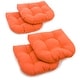 preview thumbnail 63 of 70, 19-inch Twill U-shaped Chair Cushion (Set of 1, 2, or 4) - 19 x 19 Set of 4 - Tangerine Dream