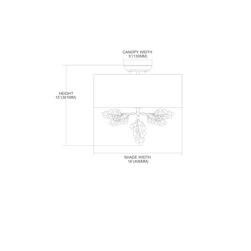 Elk Home Winterberry Aged Darkwood With Beige Shade 3 Light Semi Flush