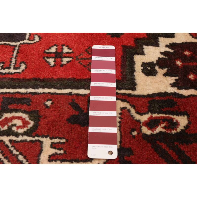 ECARPETGALLERY Hand-knotted Andelz Red Wool Rug - 3'5 x 4'11