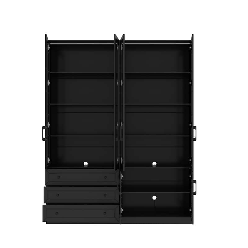 Organizer Eco-Friendly Accent Light Strip Bookshelves Display Cabinet - 63"x78.7“