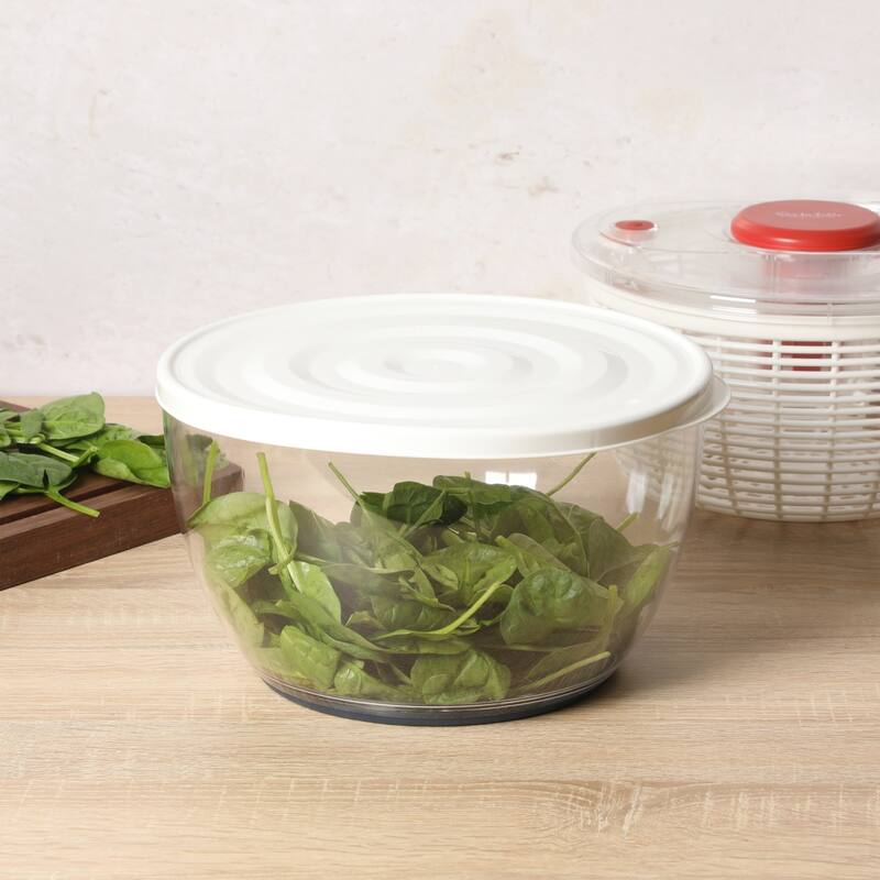 Sur La Table Kitchen Essential 6.3 Qt Salad Spinner, Fruit Wahser, Fruit Washing Bowl with Strainer, Vegertable Cleaner