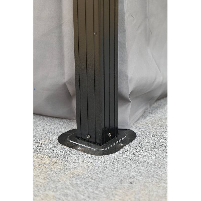 10x10FT Aluminum Hardtop Gazebo with Steel Canopy, Weatherproof Permanent Outdoor Gazebo for Patio Garden Backyard