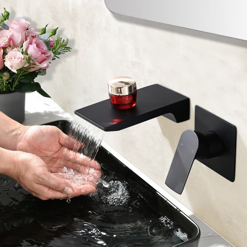 Topcraft Wall Mount Single Handle Waterfall Bathroom Faucet