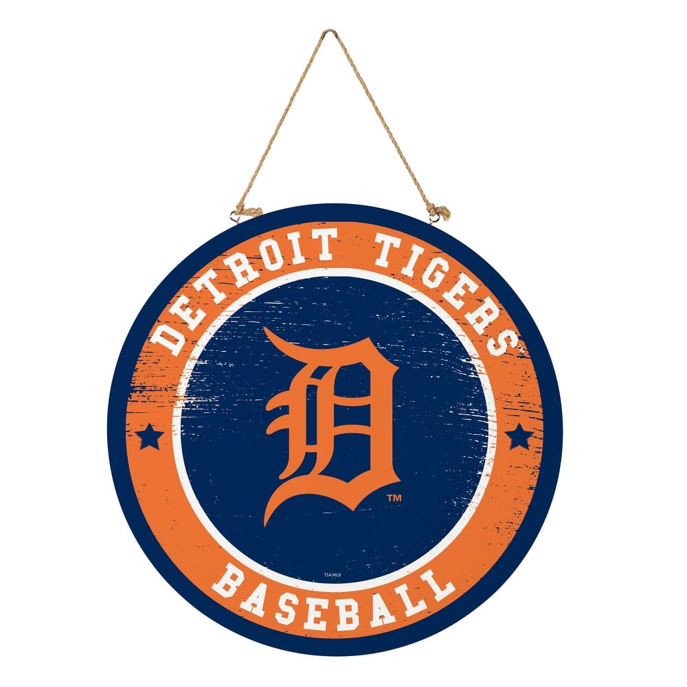 Detroit Tigers Wooden Door Decor Wall Sign - Multi-Color