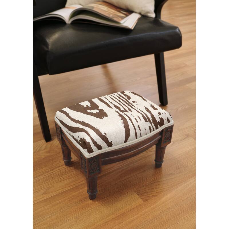 Chocolate Faux Bois Footstool with wood stained finish