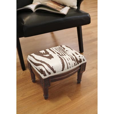 Chocolate Faux Bois Footstool with wood stained finish