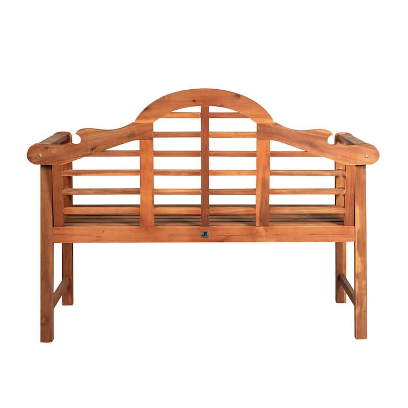 Apollo 51.2" 3-Seat Arched 600-Lbs Support Acacia Wood Outdoor Garden Patio Bench, by JONATHAN Y