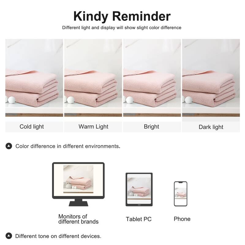 Bath Towel Set 27"x54" Cotton Soft 600 GSM Absorbent - 27 x 54 inch