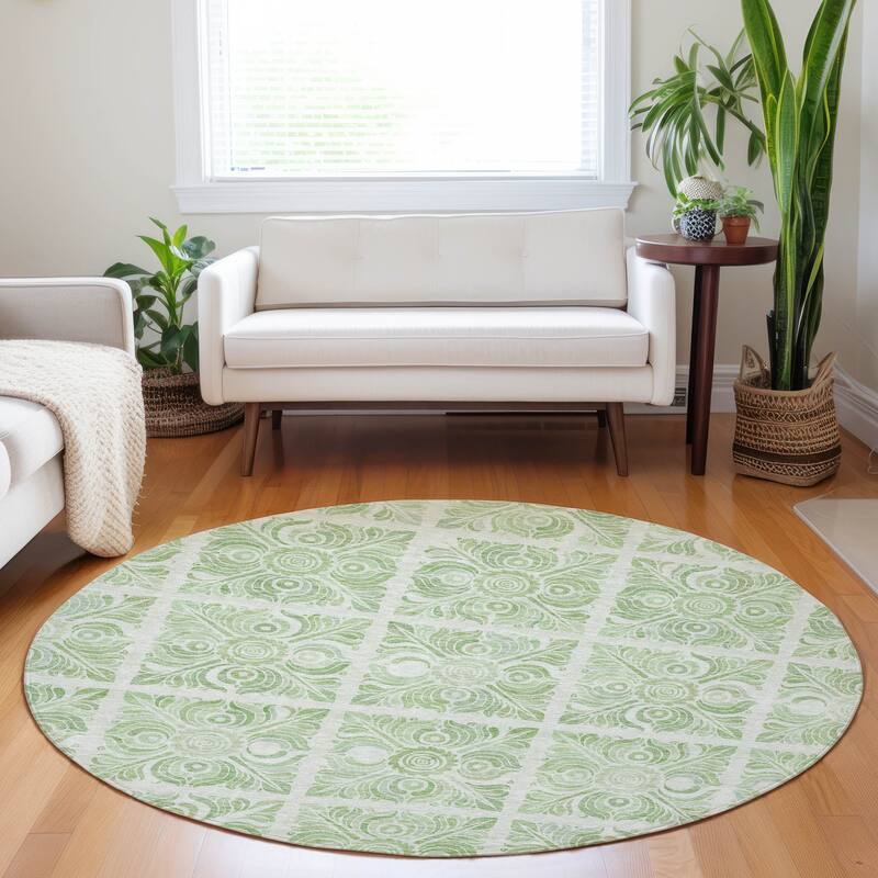 Machine Washable Indoor/ Outdoor Chantille Mosaic Rug