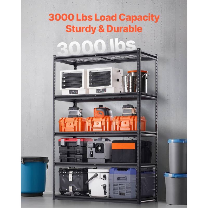 5 Tier Heavy Duty Garage Shelving Unit, Adjustable Metal Rack