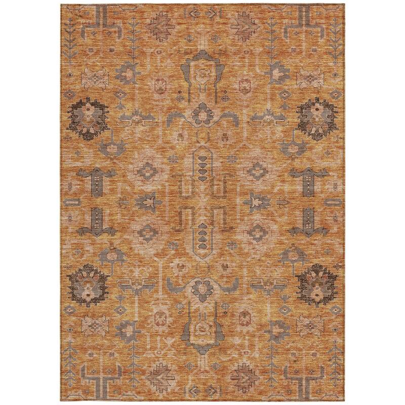 HomeRoots Oriental Traditional Rectangle Outdoor Rug