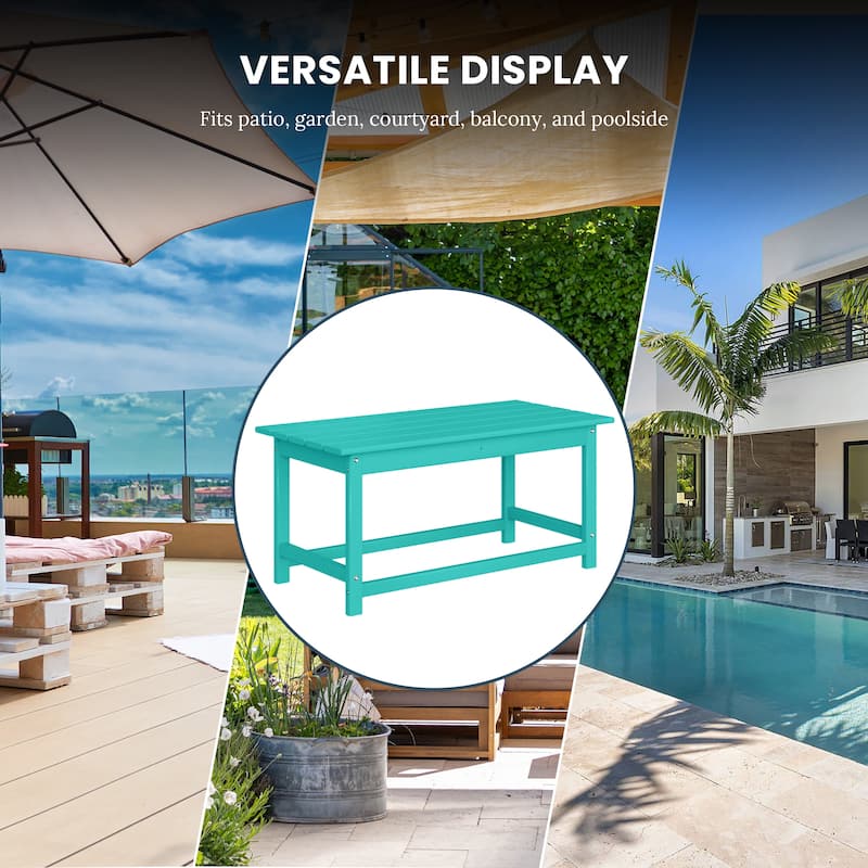 Laguna Hdpe All Weather Outdoor Patio Rectangular Coffee Table