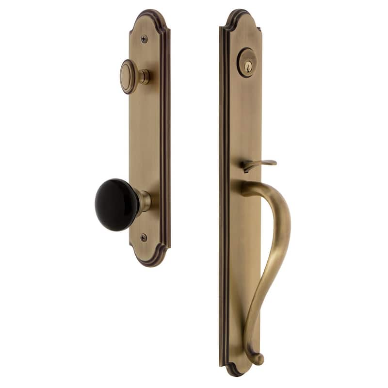 Grandeur Arc Solid Brass Rose Dummy Full Plate Full Plate 'S' Grip - Vintage Brass