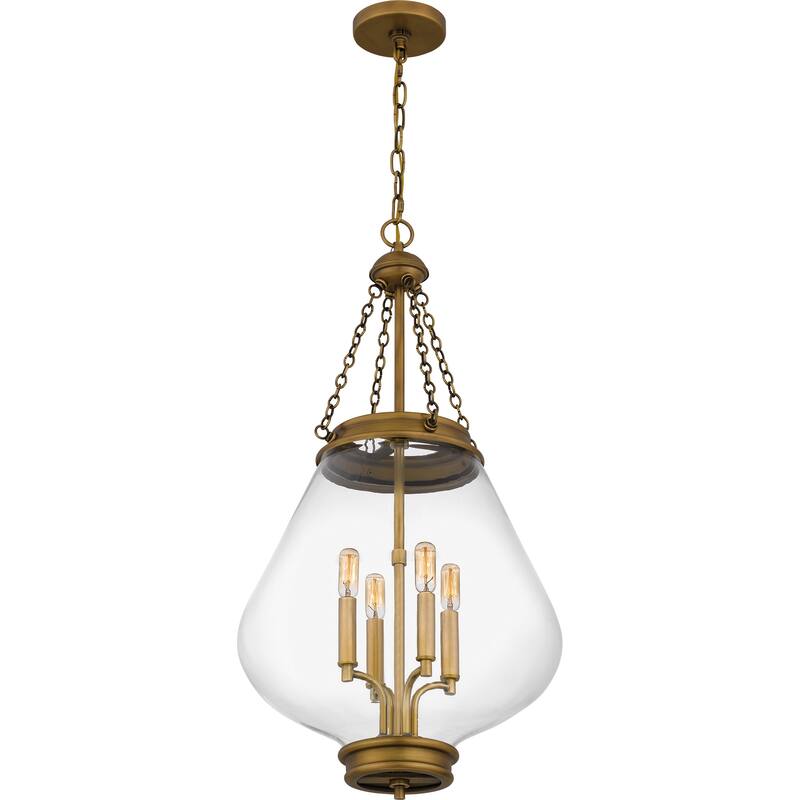 Wallace 4-Light Weathered Brass Pendant