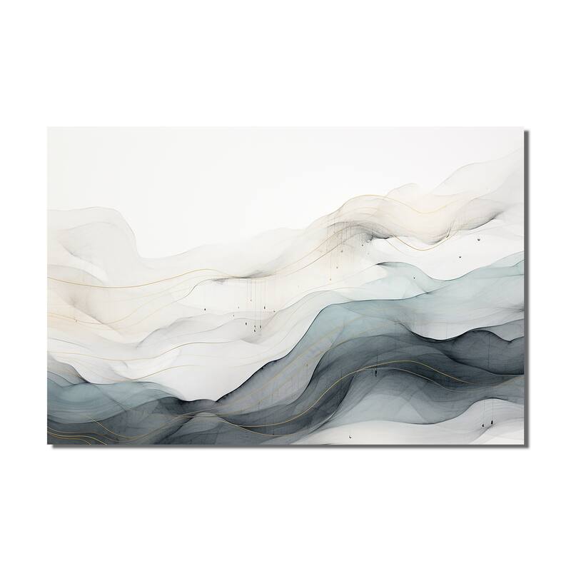 Designart "Blue Grey Line Art Conceptual Abstract II" Modern Wall Decor