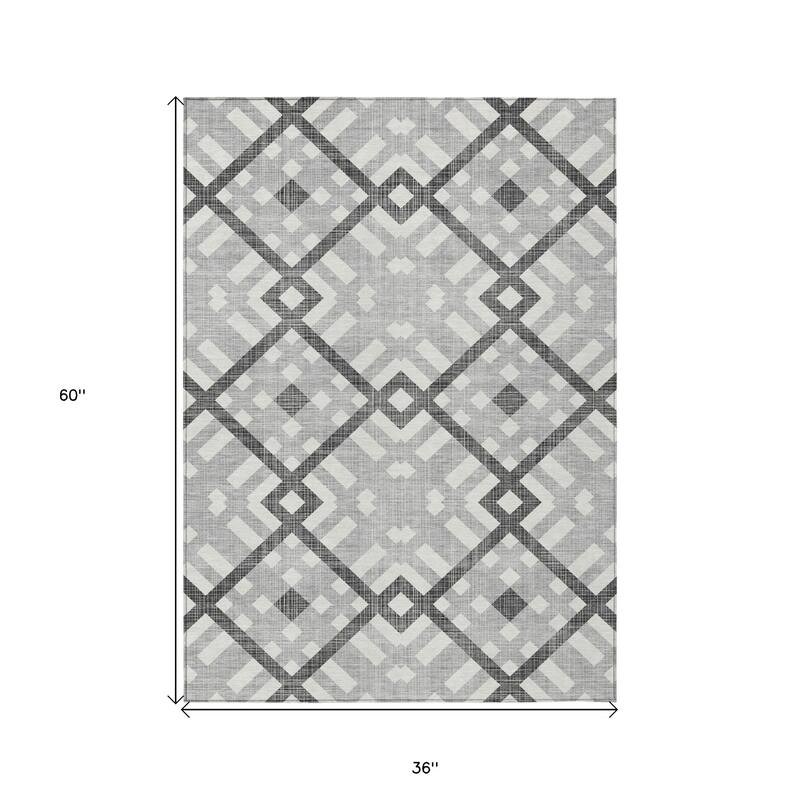 HomeRoots Geometric Transitional Rectangle Outdoor Rug