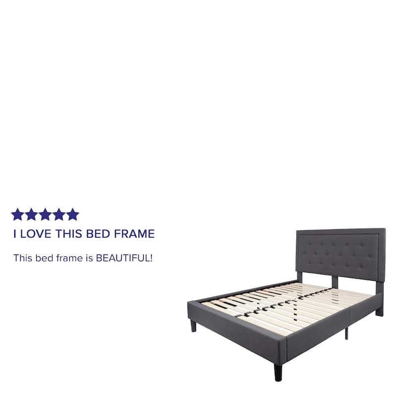 Panel Tufted Upholstered Platform Bed