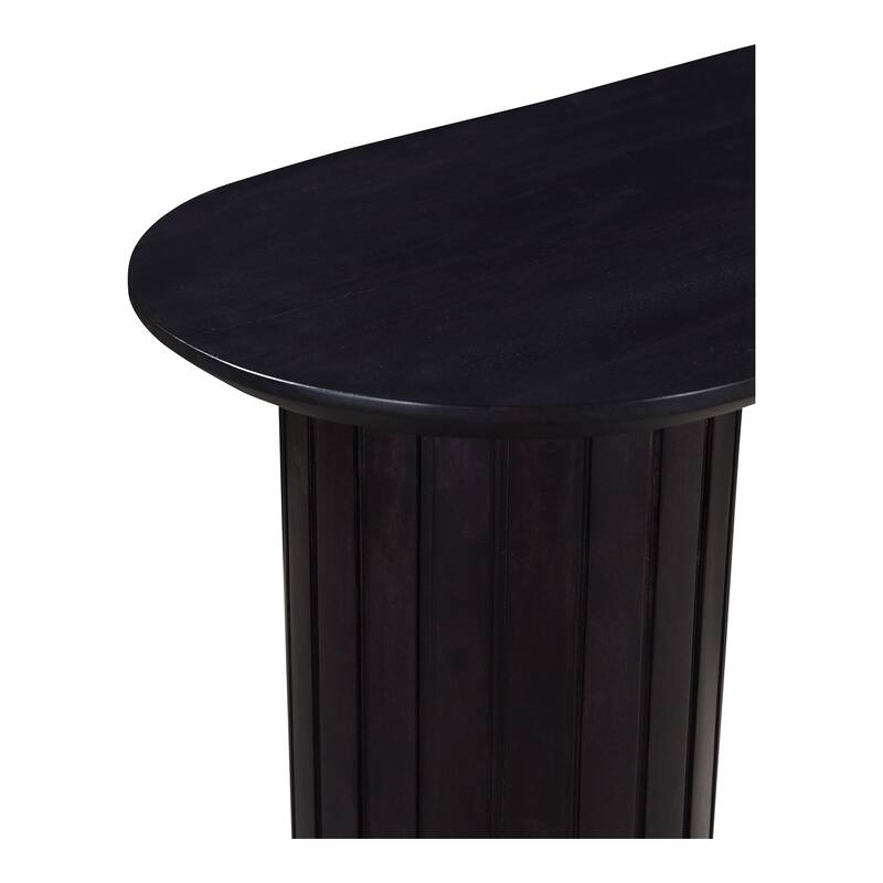 Aurelle Home Poete Solid Acacia Wood Pedestal Console Table