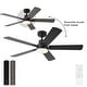 preview thumbnail 4 of 69, YUHAO Kaleido 52 in. Indoor Matte Black 3-Colors Integrated LED 6-Speeds Ceiling Fans with Dual-Finish Blades and Remote Control StyleA: 52 inches Downrod - Black