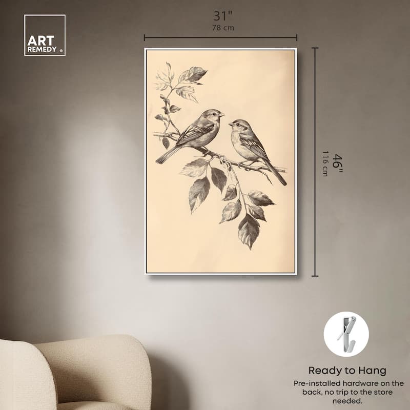 Pair of Finches II Canvas by Art Remedy