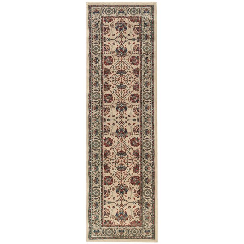 Style Haven Annapolis Old World Persian Flair Area Rug - 2'3" x 7'9" Runner - Cream/Red - Runner/Rectangle