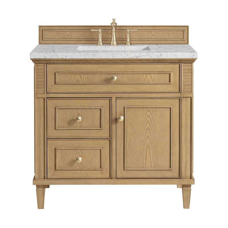 James Martin Vanities 424-V36-3EJP Lorelai 36" Single Basin Wood - Light Natural Oak - Oak Finish