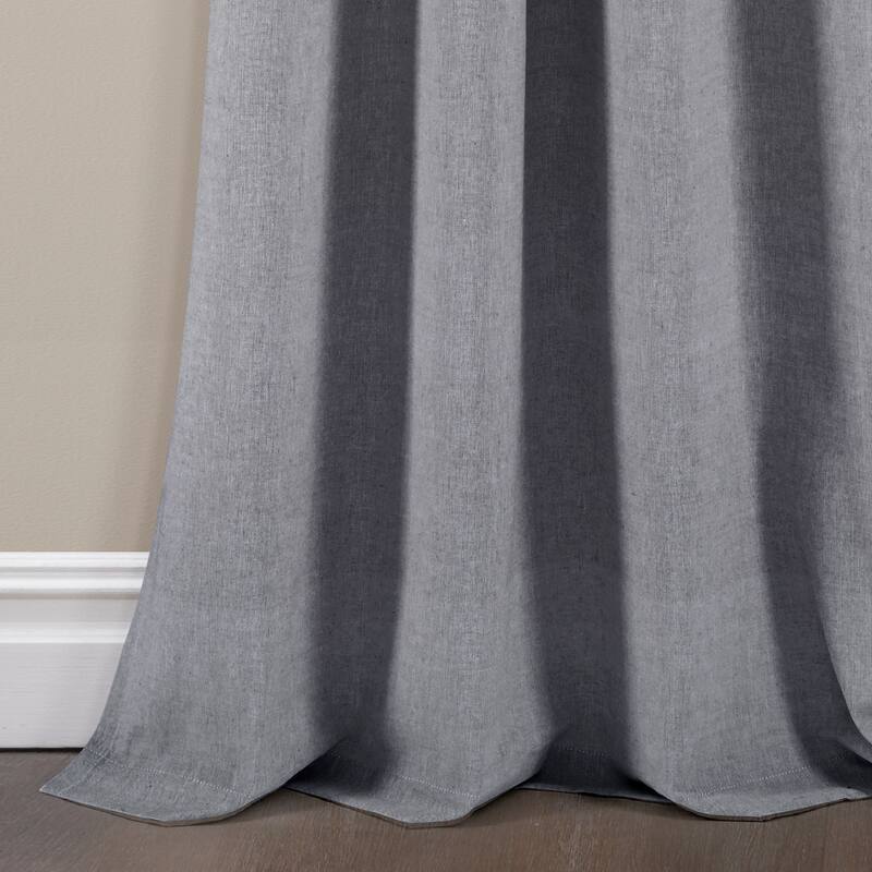 Lush Decor Farmhouse Button Stripe Yarn Dyed Woven Cotton Window Curtain Panel Pair