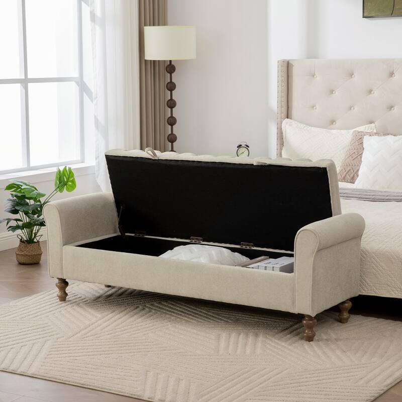 Modern Upholstered Storage Bench