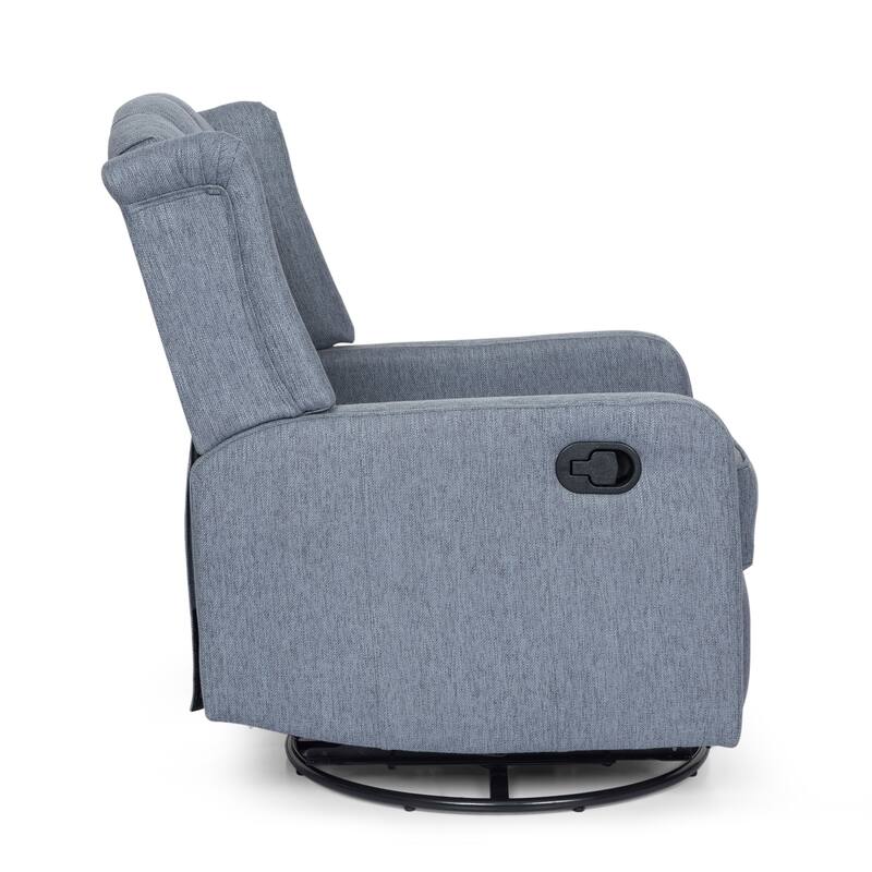 Mohaven Contemporary Tufted Wingback Swivel Recliner by Christopher Knight Home