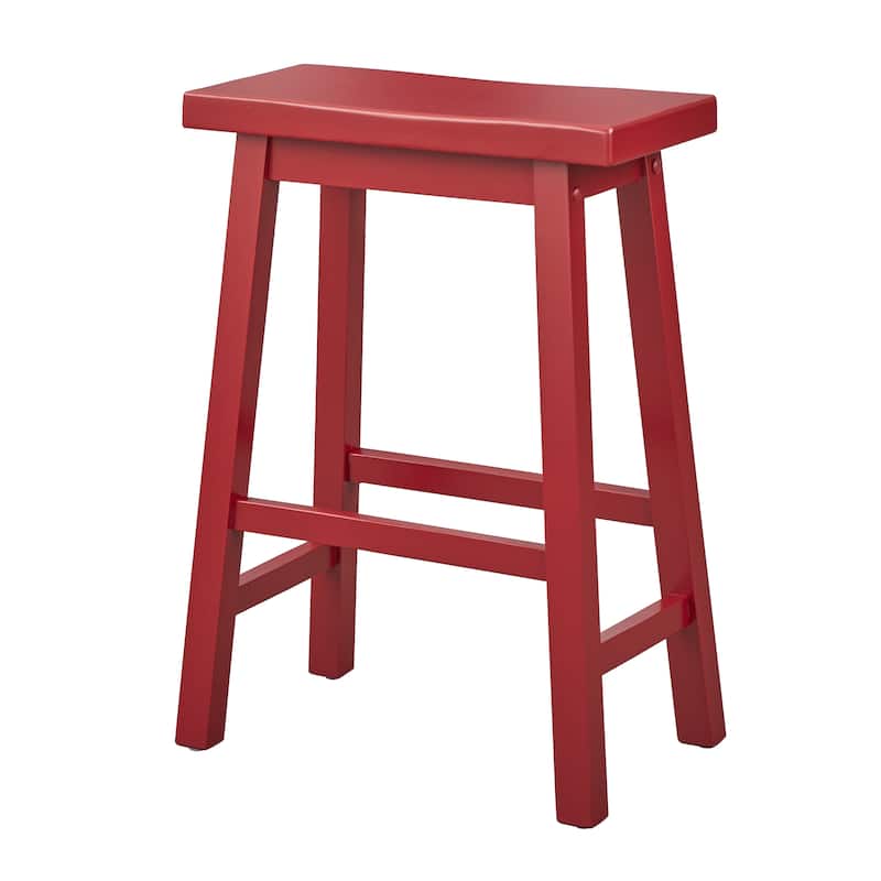 Simple Living Arizona 24-inch Solid Wood Counter Height Saddle Stool