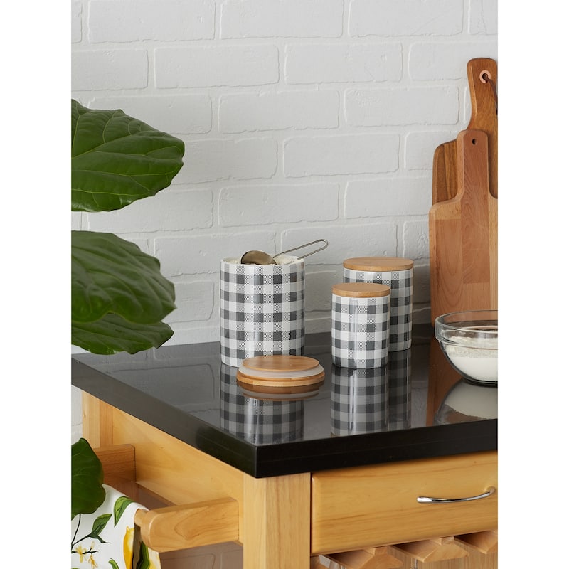 DII Buffalo Check Ceramic Canister (Set of 3)