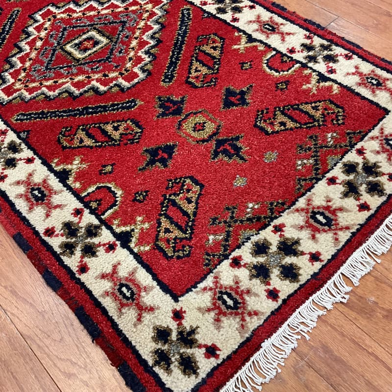 HERAT ORIENTAL Handmade Kazak Wool Rug - 2'2" x 4'1"