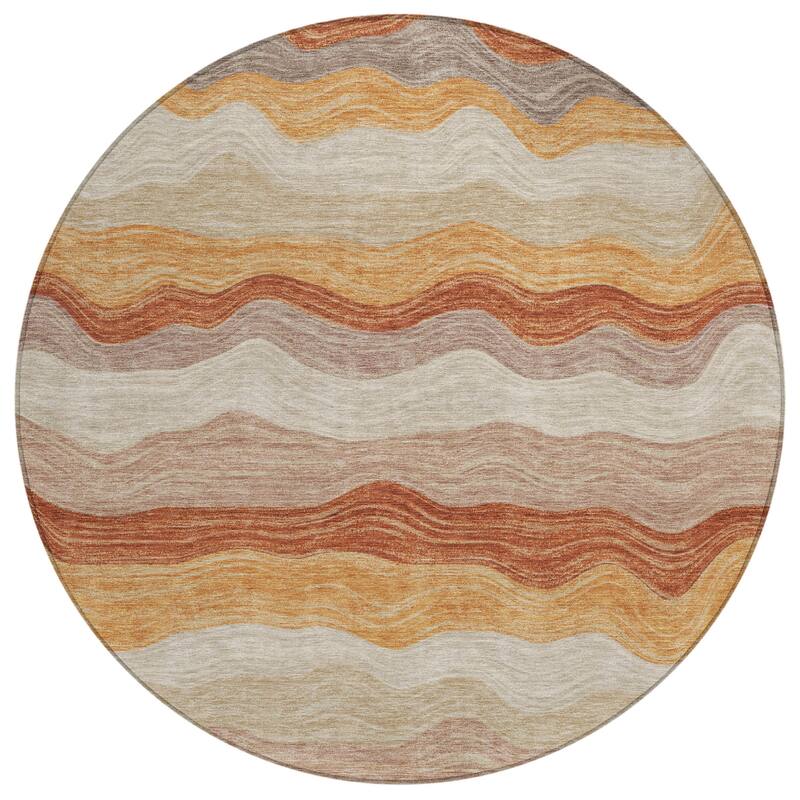Machine Washable Indoor/ Outdoor Ombre Stripes Chantille Rug
